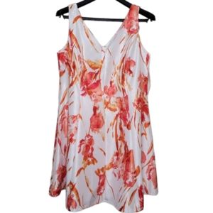 Tiana B. Floral Midi Dress - Red and Orange